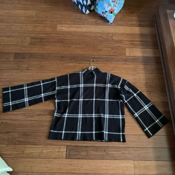 Eloquii womens plus Mock Neck Windowpane Plaid Sweater - Picture 10 of 10